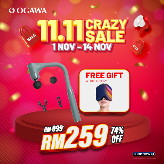 [Apply Code: 6TT31] [New Arrival 2025] Ogawa Curve EaseX Massage Gun